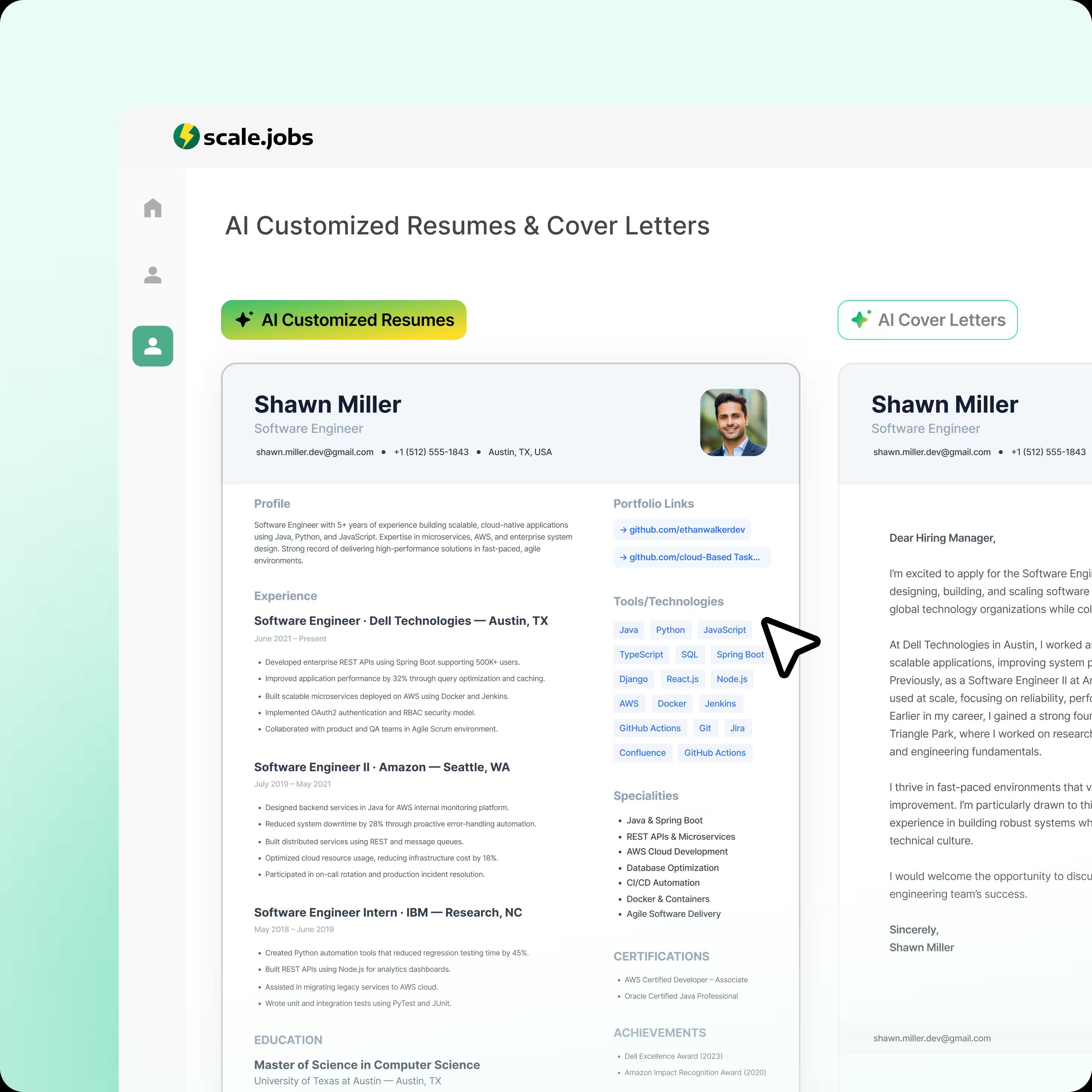 AI Customized Resumes & Cover Letters
