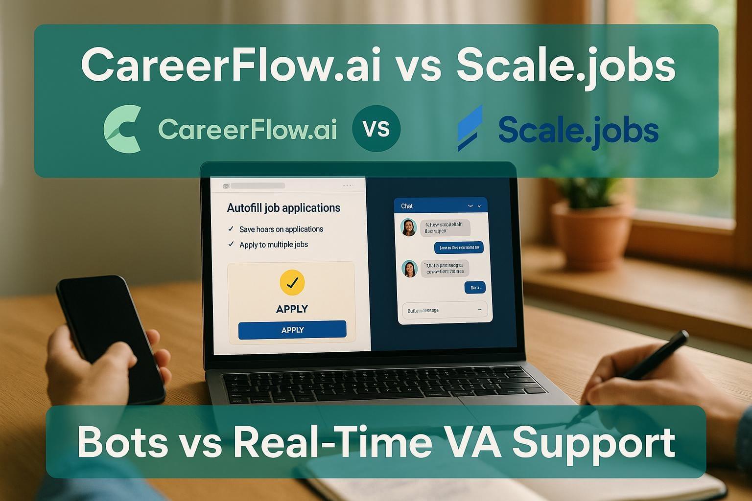 Preview for CareerFlow.ai vs Scale.jobs: Bots vs Real-Time VA Support