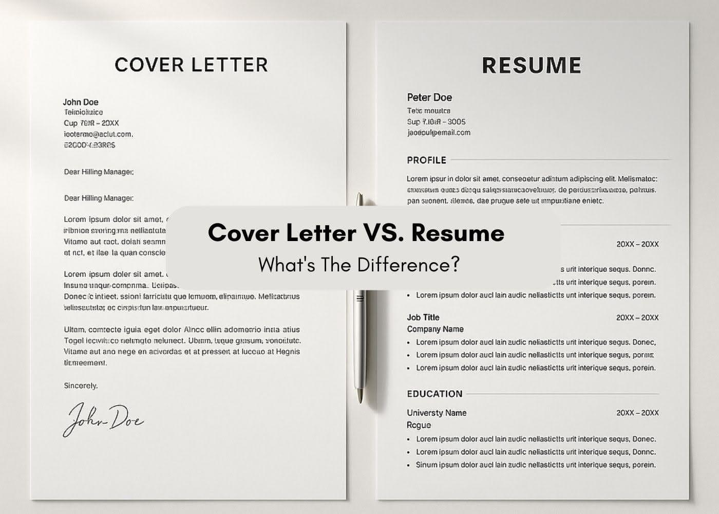 Preview for Cover Letter VS. Resume –What's The Difference?