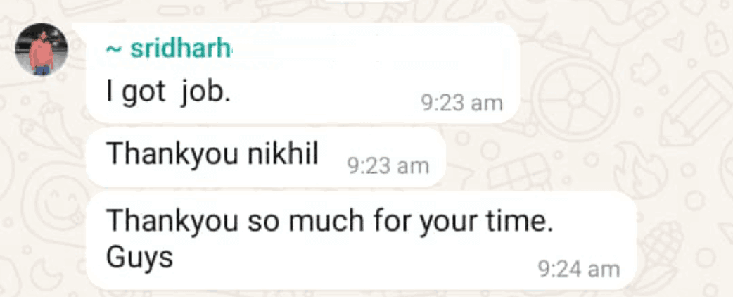 WhatsApp testimonial 23