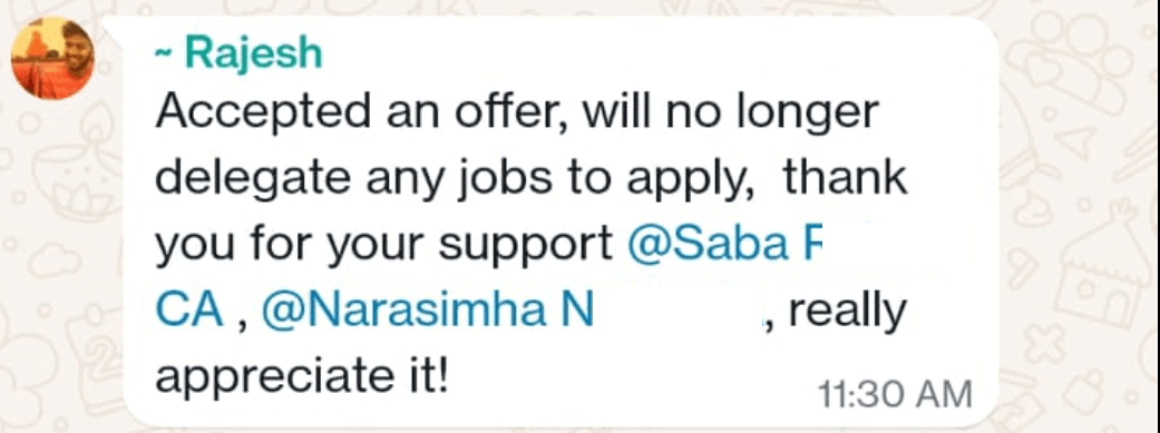 WhatsApp testimonial 17