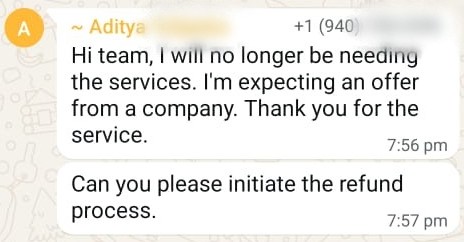 WhatsApp testimonial 1