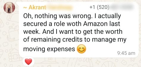 WhatsApp testimonial 32