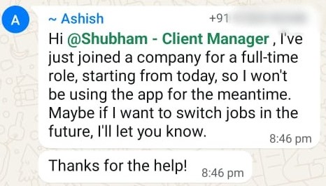 WhatsApp testimonial 5